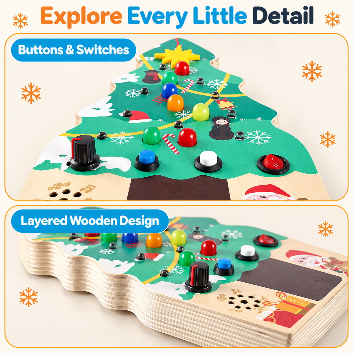 Montessori Wooden LED Christmas Tree