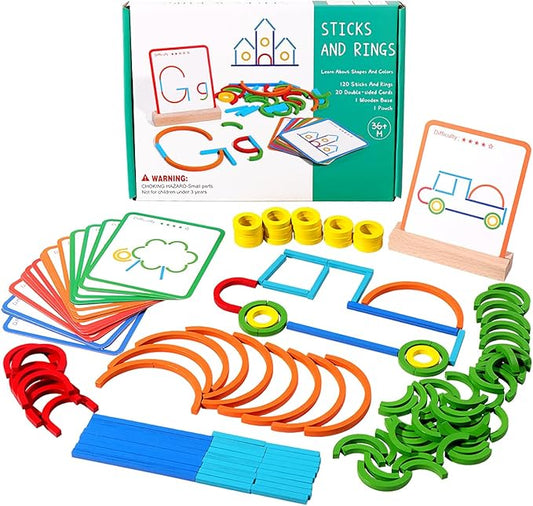 Montessori Masterpieces: Sticks & Rings Builder