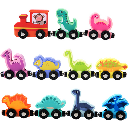 Montessori Wooden Animals Train