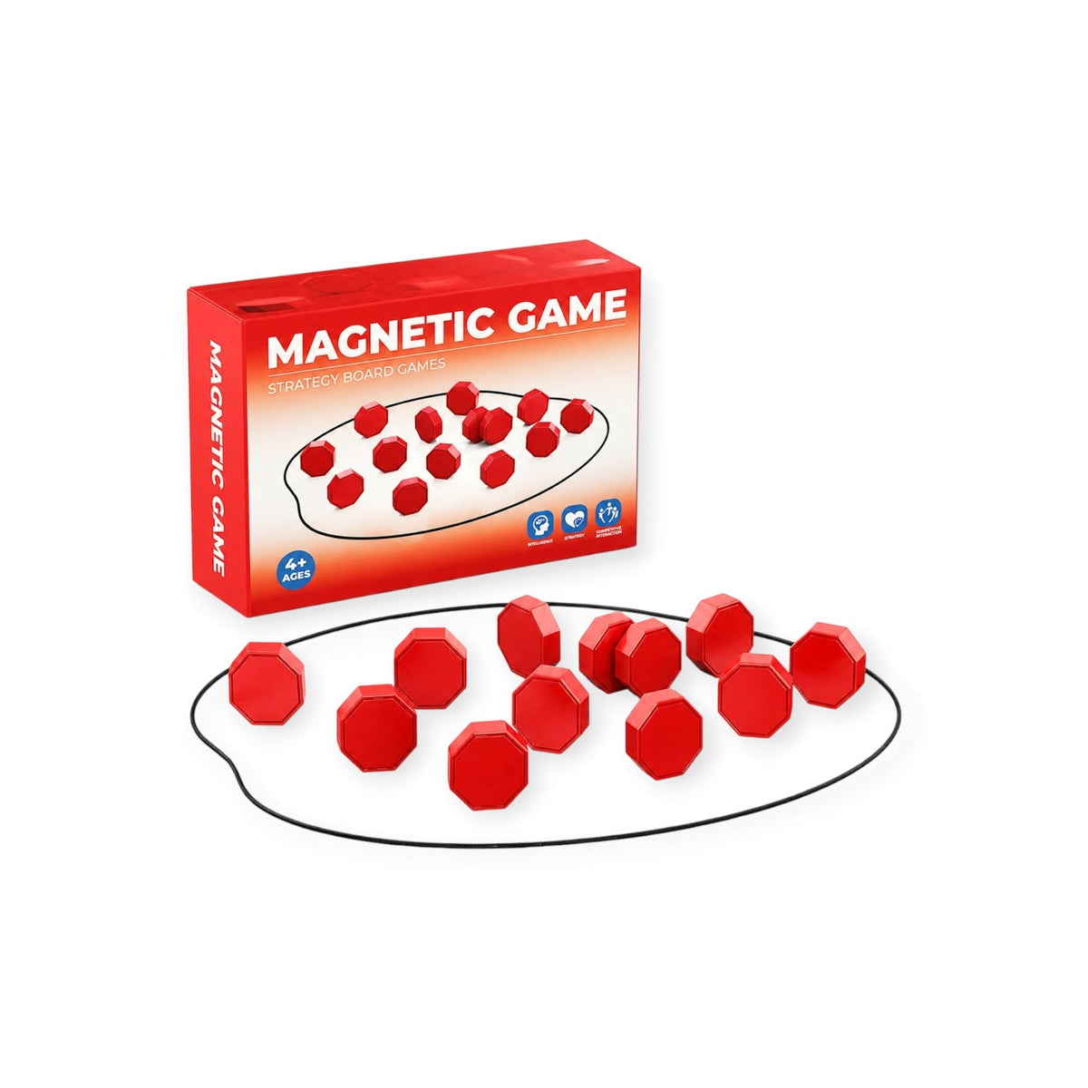 Magnetic Stone Game - Red