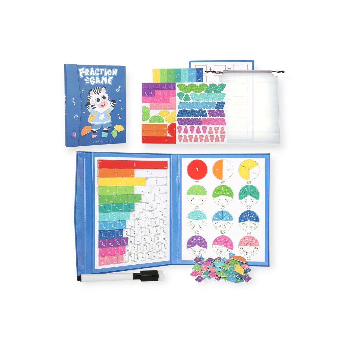 Magnetic Fraction Tiles & Circles Math Set