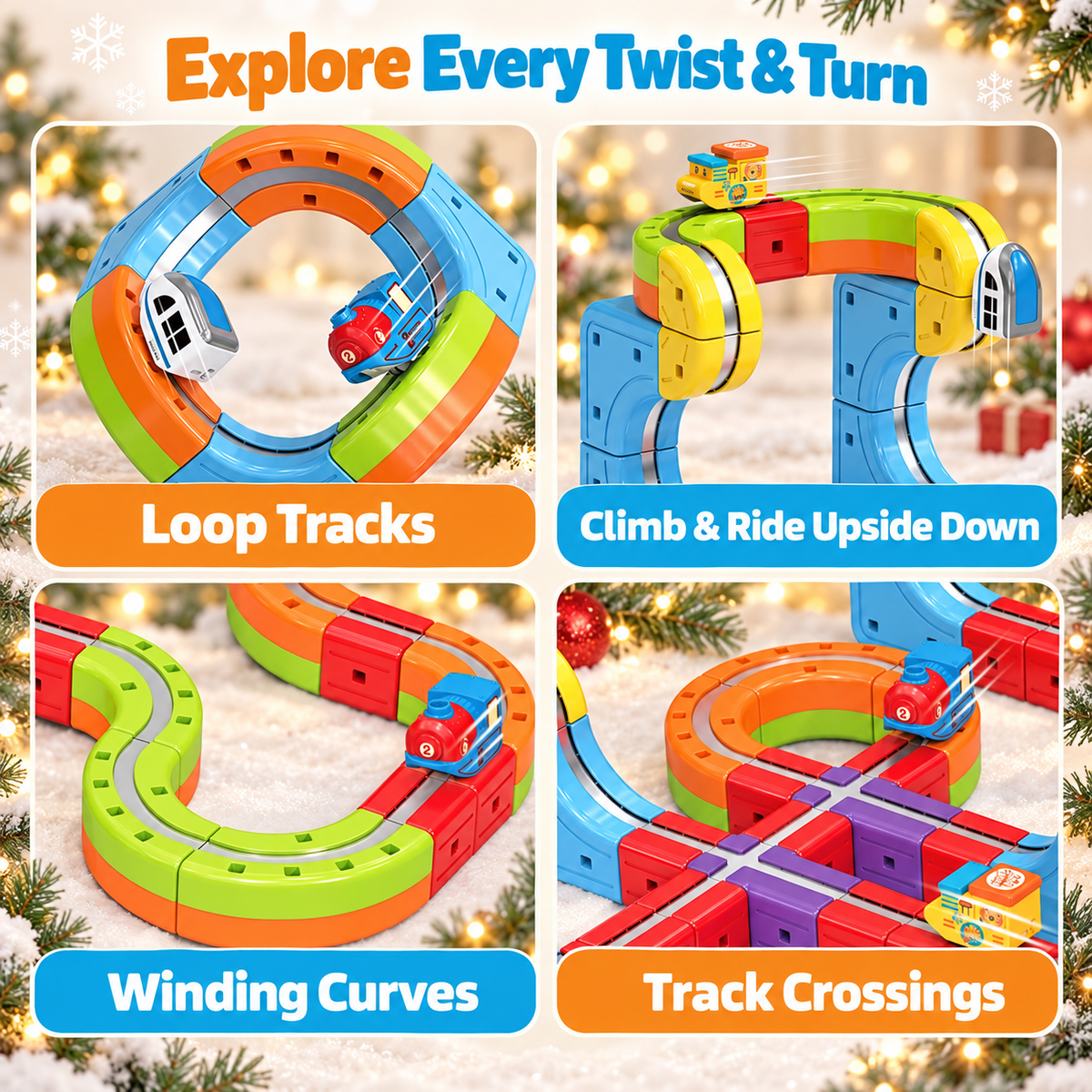 Montessori Christmas Express Magnetic Train Set - Project Montessori