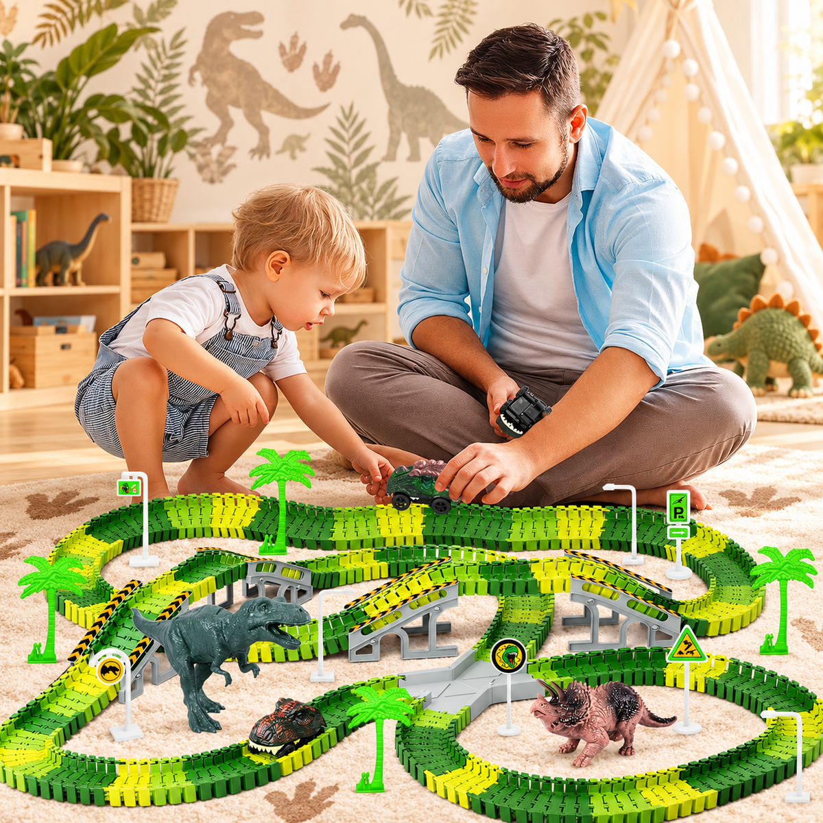 Montessori Dino World Race Track - Project Montessori