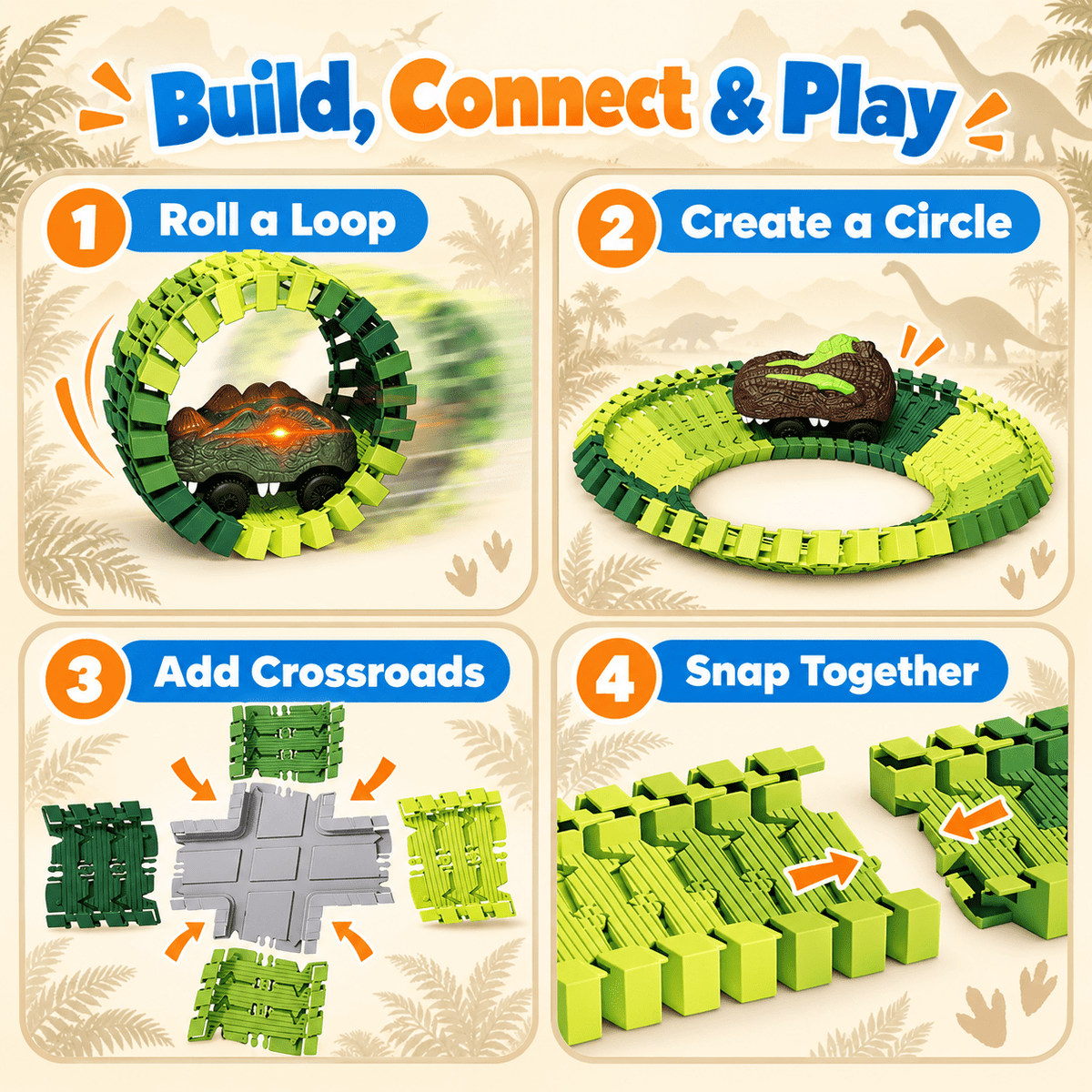 Montessori Dino World Race Track - Project Montessori