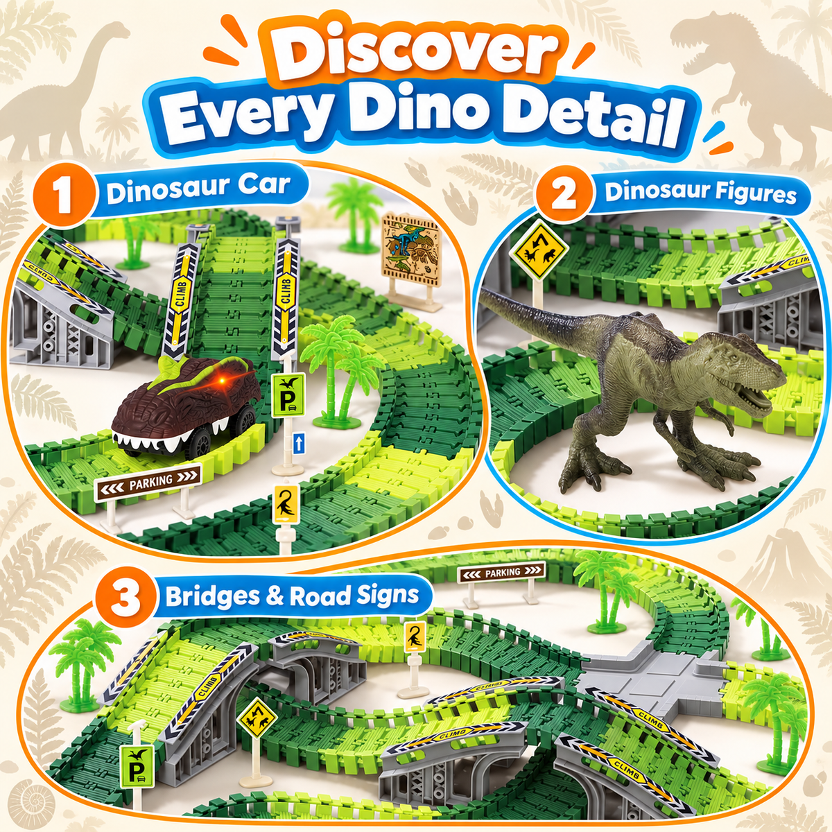 Montessori Dino World Race Track - Project Montessori