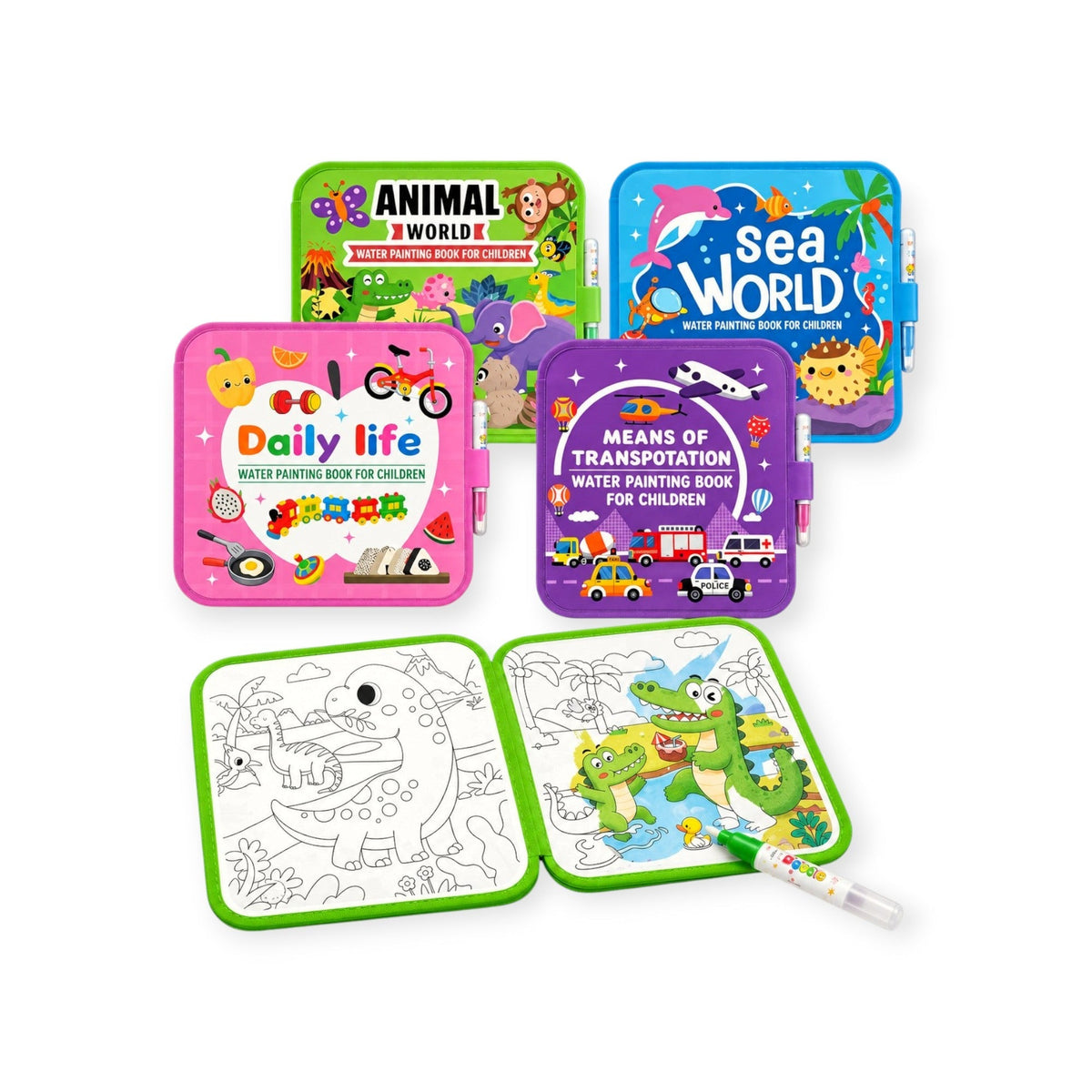 Montessori Magic Water Coloring Books (4-Pack) - Project Montessori