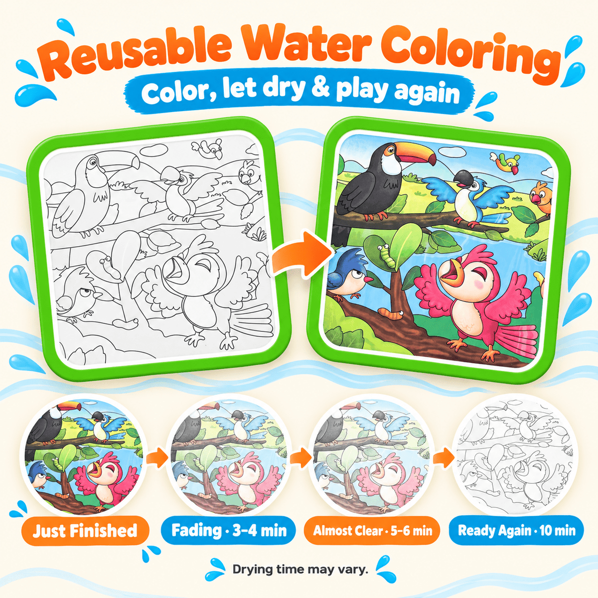 Montessori Magic Water Coloring Books (4-Pack) - Project Montessori